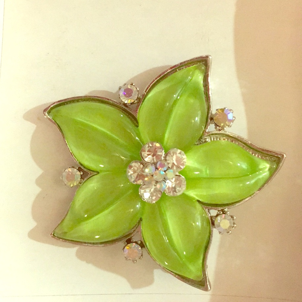 Green Flower Brooch